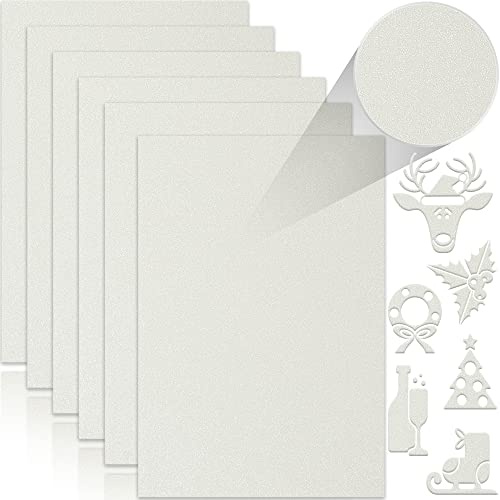 Twavang 24 hojas de papel de cartulina blanca con purpurina, papel brillante A4 de alta calidad para álbumes de recortes, proyectos de bricolaje, decoración de fiestas, envoltura de caja de regalo,