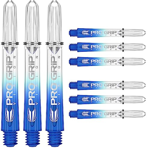 Target Darts 3 x Sets of Blue Pro Grip Vision Dart Stems Intermediate - 9 Dart Shafts in Total