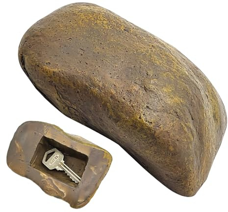 Furtryvl Stone With Secret Compartment, A Spare Key Fake Rock, Stone Key Storage Box, Spare Key Holder, Fake Rock Key Box, Waterproof and Duable Simulated Stone Key Box