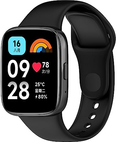 Wownadu Bracelet Compatible avec Xiaomi Redmi Watch 3 Active/Lite Bracelets Femme Hommes Strap Remplacement, Accessoires Noir (Pas de Tracker)