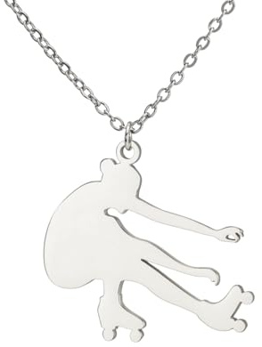 Dreamtimes Ice Skater Necklace Collana con ciondolo sportivo di pattinaggio sul ghiaccio Collana con ciondolo sportivo ispirata ai gioielli per le donne amanti del pattinaggio