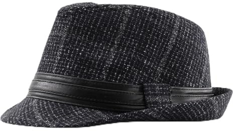 LTHTX Nuevo sombrero de jazz de cachemira para hombre, elegante sombrero Fedora para hombres y mujeres, gorra de jazz de Panamá, sombrero Trilby para invierno y otoño, Negro, M