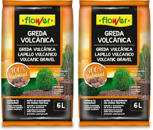 Flower Arlita - Greda volcánica, Color marrón, 6 l (Paquete de 2)