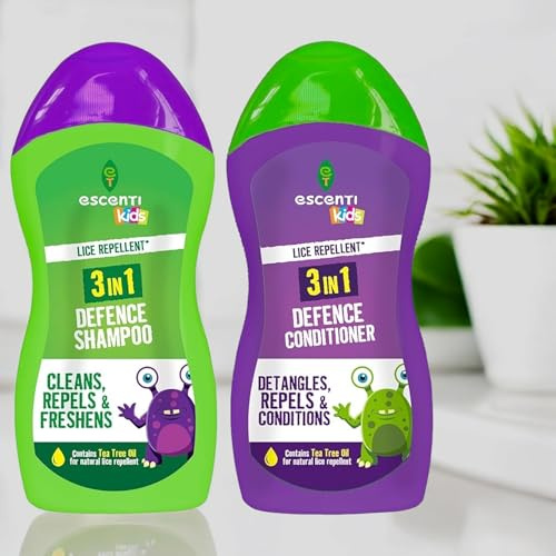 Pack of 2 x 300ml Kids Lice Repellent 3-in-1 Defence Shampoo & Conditioner Twin Pack- Specially formulated to clean, repel lice, and leave hair feeling fresh—all in one easy step