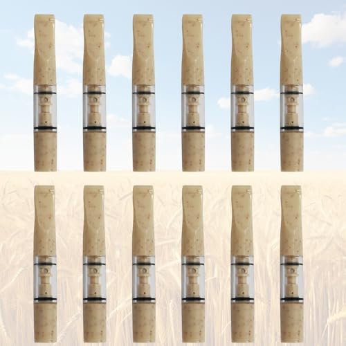 Lot de 12 filtres à cigarettes réutilisables en paille de blé avec filtre multiple pour cigarettes de taille standard Ø8 mm, cigarettes fines Ø6 mm et Ø5 mm