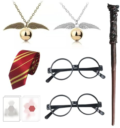 ZXTGBQ 10 pezzi costume da mago per bambini, bacchetta magica, costume mago kit, set di Halloween per travestimento, kit di accessori per Halloween, festa di carnevale, festa di Natale