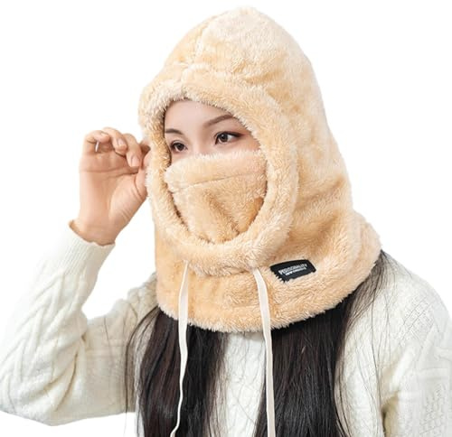 ZXTGBQ Pasamontañas Térmico Invierno de Viento para Mujer Al Aire Libre Balaclava, Pasamontañas Gorro de Punto Térmico, Bicicleta Mascarilla Snowboard Esquí Ciclismo Máscara De Esquí Unisex