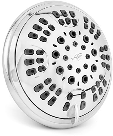 Aqua Elegante 6 Function Luxury Shower Head - Best High Pressure, Wall Mount, Adjustable Showerhead - Chrome
