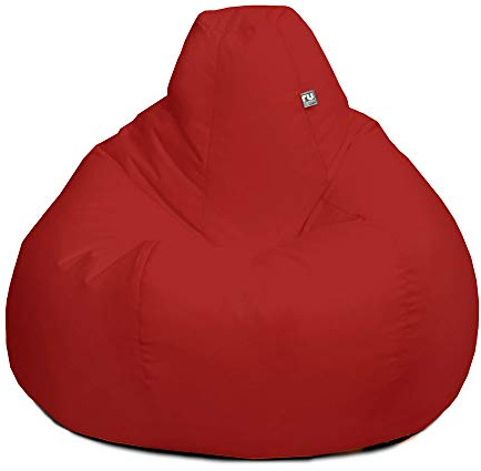 rucomfy Beanbags Extra Large Classic Outdoor Adult Bean Bag Chair. Home or Garden Seating. Water & UV Resistant. Machine Washable - 70 x 110cm (Red, Beanbag Only)