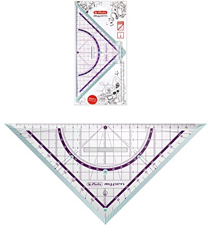 Herlitz Geometriedreieck my.pen / 25cm / mit Griff / Farbe: türkis