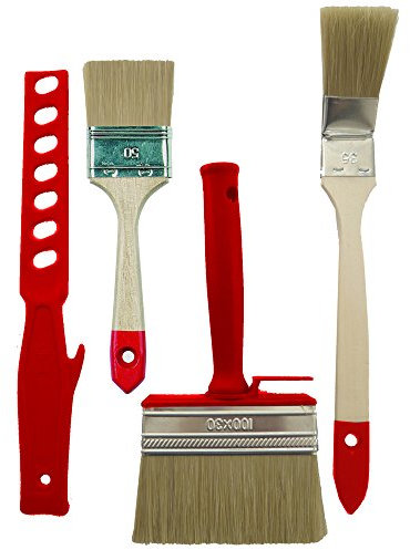 ROTIX 96828 - Set di 4 pennelli piatti per radiatore, pennello per radiatori