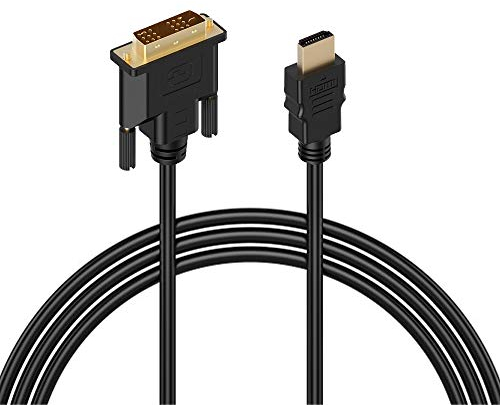 MMOBIEL Cavo Adattatore ad Alta velocità DVI a HDMI con connettori placati in Oro Supporta Tutte Le risoluzioni LCD/Schermi LED (3 ft / 2 m)