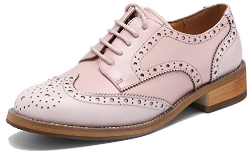 U-lite Women's Leather Oxford Shoes Pink/Light Pink 9