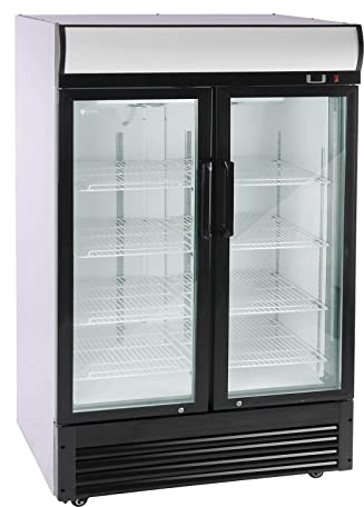 Royal Catering Arrière de bar réfrigéré 880 L 350 W 8 étagères 53 x 39,5 cm Portes à fermeture automatique Températures 2–8 °C Réfrigérateur à Boissons Frigo Vitrine Armoire Réfrigérée Professionnelle
