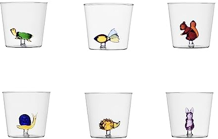 Ichendorf Set mit 6 dekorierten Wassergläsern Tierwelt Animal Farm Fantasie Land Meer