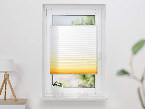 K-Home® Klemmfix-Plissee Farbverlauf Gelb B30 x H130 cm