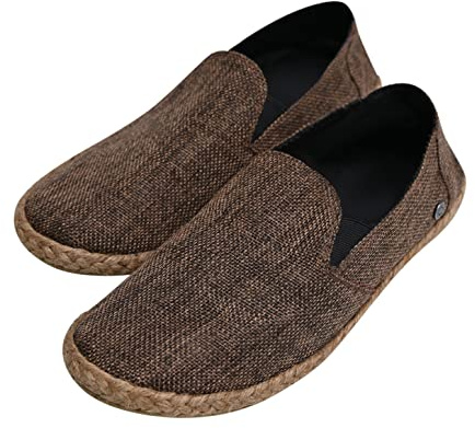 virblatt - Espadrilles Herren | Jute | Sommerschuhe Herren Espandrillos Herren Slipper Stoffschuhe Freizeitschuhe Leinenschuhe Hippie Slip on - Leichtfüßig 43 braun