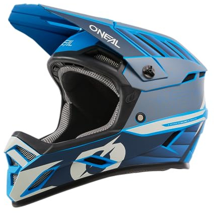 O'NEAL | Mountainbike-Helm | MTB Downhill | Robustes ABS, Ventilationsöffnungen zur Kühlung, ABS Außenschale | Backflip Helmet Eclipse V.24 | Erwachsene | Blau Grau | Größe S