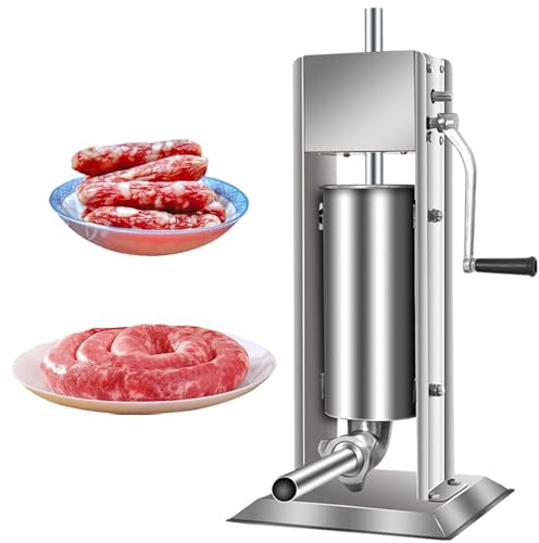 Insaccatrice Per Salsicce Verticale, Insaccatrice Manuale Per Salsicce Con 4 Tubi Di Riempimento Macchina Per Salsicce In Acciaio Inossidabile Macchina Per Insaccatrice Per Salsicce Domestica,2L