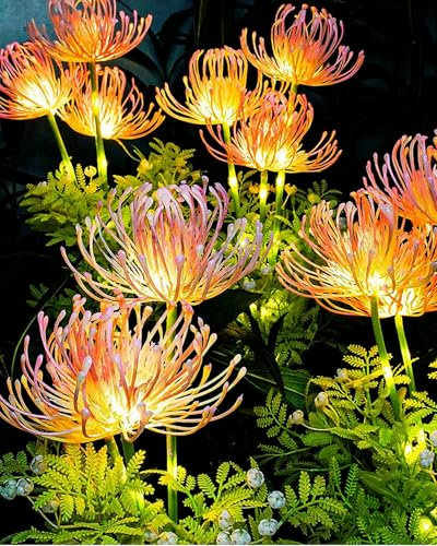 Joysing Lampada solare da giardino per esterni, 4 pezzi, lampada solare per esterni, giardino, fiore, impermeabile, con 3 fiori, per prato, terrazza, balcone, fioriera