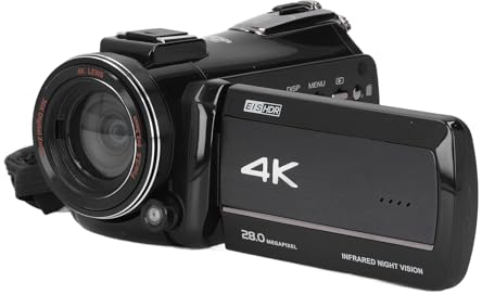 Annadue Caméscope Vidéo, Caméra 28MP 4K avec Zoom Intelligent 30X, écran Tactile 3,0 Pouces, Caméra Vidéo Numérique à Rotation de 270 Degrés avec Vision Nocturne