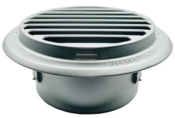 GEFONG Stainless Steel Louvered Wall Grille 4 inch 100 mm with Anti-Insect Mesh for Ceiling Extractor Fan Bathroom Air Vent Cover Tumble Dryer Ventilation Cooker Hood Ducting Silver-Gray 1 pc