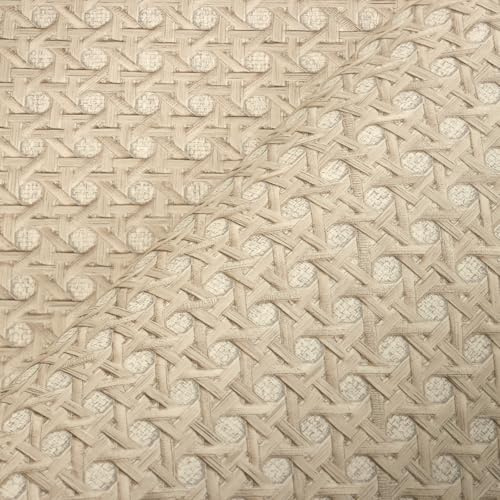 VEELIKE Non-Textured Taupe Brown Rattan Wallpaper Peel and Stick Rattan Look Contact Paper for Cabinets Dresser Nightstand 15.7''x118'' Self Adhesive Cane Weave Vinyl Wallpaper for Bedroom Living Room