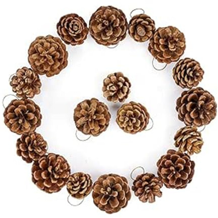 36 pigne natalizie, 5 cm, pigne di pino, da appendere, per albero di Natale, con pigne di neve, ornamento per feste