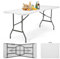 Sekey Buffettisch Tisch Klappbar Kunststoff 152x70 cm | Campingtisch mit Tragegriff Partytisch Klapptisch Gartentisch für Garten Terrasse und Balkon zusammenklappbar 4 Personen (Weiß)