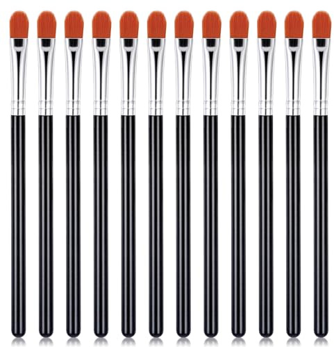 YBEATY 6 Pcs Eye Shadow Primer Applicator Brush for Blending Flat Round Small Concealer Makeup Concealer Brush Professional Eyeshadow Tools for Applying Cream Liquid Shadows and Eye Primer Base