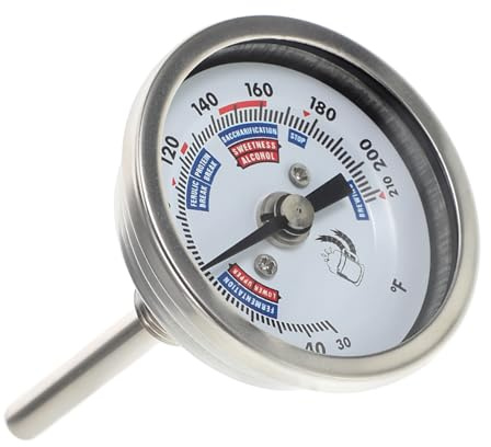 HORIALENCE Termómetro De Acero Inoxidable Vino Termómetro De Precisión Para Barriles De Vino Medidor De Temperatura Para Elaboración De Cerveza Cocina