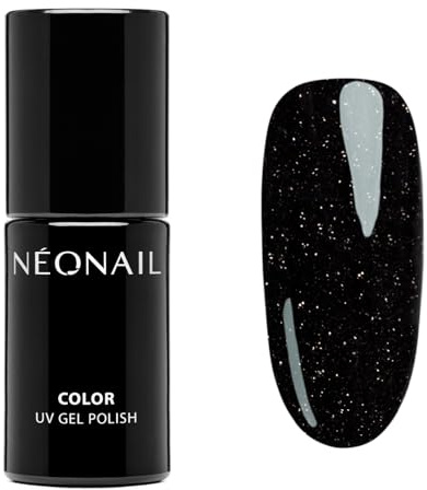 NÉONAIL UV Nagellack 7,2 ml - Schwarz - Venezian Mask - NÉONAIL Farben - UV Lack Glitzer - Gel Nägel - Nageldesign