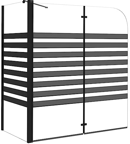 TerTide Box Doccia a Strisce 120x68x130cm in Vetro Temperato, Parete Doccia, Parete Vasca da Bagno, Vetro Doccia, Porta Box Doccia