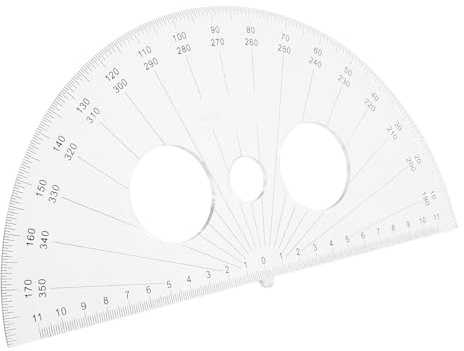 FELTECHELECTR 180 Degrees Large Protractor, 25Cm Plastic Angle Measurement Tool, Half Circle Angle Finder for Student Math and Technical Drawing