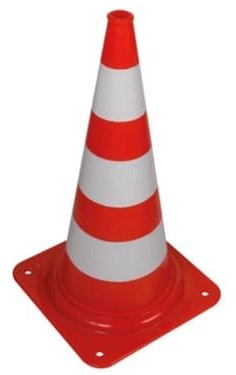 Perel Cône de signalisation, pour la délimitation des zones, rouge/blanc, usage récréatif, 75 cm