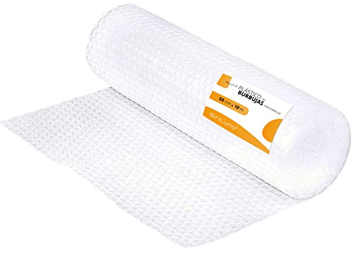 OFITURIA Luftpolsterfolie Verpackung 50cm x 10m – BBlasenfolie Transparent und Flexibel zum Schutz beim Versand - Wiederverwendbare Verpackungsfolie für Haushalt, Gewerbe und Umzug