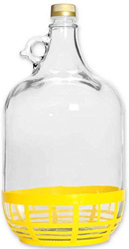 lilawelt24 5L GLASBALLON mit Kunststoffkorb Weinballon GÄRBALLON GLASFLASCHE Flasche Gallone