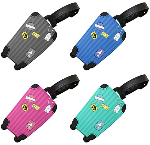 Equipaje de viaje de silicona de colores, etiquetas para maletas, etiquetas para equipaje avión, etiqueta para maletas, para el avión equipaje, maletas, carritos, bolsa de viaje, 4 colores