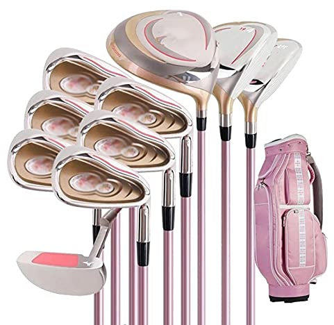 Damen-Golfschläger-Set, komplettes Rechtshänder-Golfschläger-Set, komplettes Damen-Golfschläger-Set für Rechtshänder, inklusive Titan-Treiber. Das Set enthält 10 Schläger.