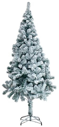 Tradineur - Árbol de Navidad nevado, Pino, Abeto Artificial Blanco, Estructura de plástico y Metal Revestido, Robusto y Duradero, fácil Montaje, 150 cm