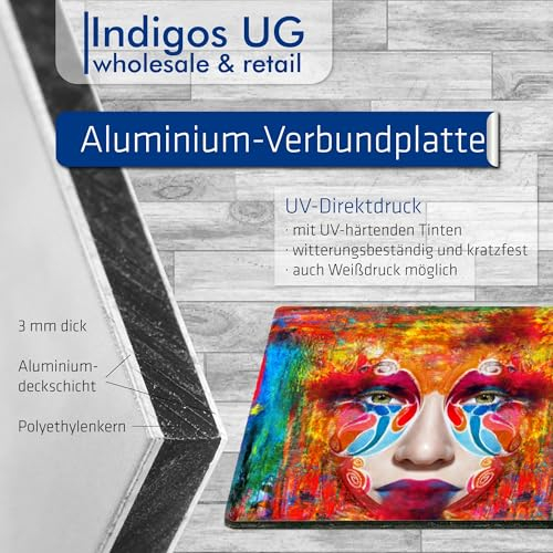 INDIGOS UG - Aluminium composite panel 3 mm - Use respiratory protection mandatory sign - 40 cm - warning - safety - hotel, company, house