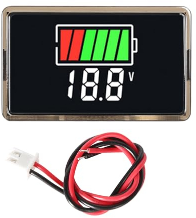 Jadeshay Batteriekapazitätsmonitor, Batteriewächter 12v Batteriekapazität Spannungsprüfer Stromzähler Batterie Monitor 8–100 VDC für Autos Boote Wohnmobil