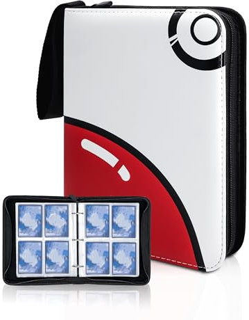 Card Binder for Pokemon, Card Holder 4 Pocket with 60 Removable Pages 480 Pockets, Zipper Trading Card Binder Album Folder