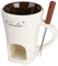 Ceramic Chocolate Fondue Mug - Melting Butter Pot with Fork, Cheese Warmer Cup, Butter Fondue Heated (NO CANDLE) 0808