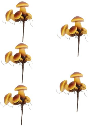 Kisangel 5 Pièces Champignon Plugin Champignons Pelouse Décor Pelouse Ornement Extérieur Décor Cour Jardin Parure Jardin e Signe Terre