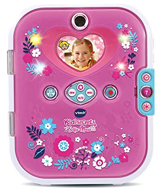 VTech - KidiSecrets Selfie Music 2.0 Rose, Journal Intime 8 en 1 avec Reconnaissance Faciale, Appareil Photo, Jouet Électronique Sons et Lumières, Cadeau Enfant de 6 Ans à 12 Ans - Contenu en Français