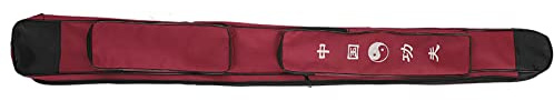 Yosoo Health Gear Les Arts Martiaux Chinois épais Toile Seule Couche épée Multifonction épaule Sac de Transport Cas de Stockage Unique Couche Kung Fu Taichi Couche Tissu Oxford avec PU (Rouge foncé)