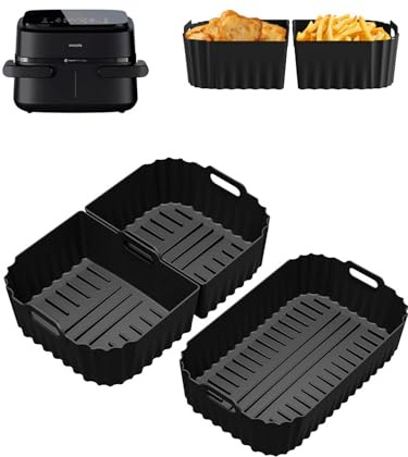 Xaarmonex Silikonform HeißLuftfritteuse für Philips Airfryer 1000 Series Flexible Basket 7.1 L(NA154/00), 3 Stück Airfryer Silikon Einsatz Accessories Liners, Airfryer Silikonform Antihaft