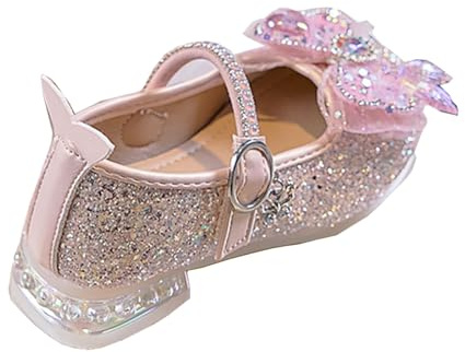 Hixingo Princess Shoes for Girls Size 9-13, Princess Dress Up Shoes Girls Shiny Mary Jane Heels Toddlers Kids, Banquets, Birthday Parties,Cosplay Fancy,Style 183 (Pink,9)