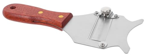 STOBAZA Cortadora Ajustable de Inoxidable con Mango de Madera Rallador de Chocolate y para Cocina Versátil y Precisión Repostería